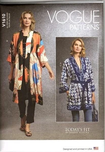 Vogue V1610 Misses Sandra Betzina All Sizes Kimono with Belts Uncut Sewing Patte - Picture 1 of 2