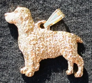 SPRINGER SPANIEL Dog 24K Gold Plated Pewter Pendant Jewelry USA Made - Picture 1 of 2