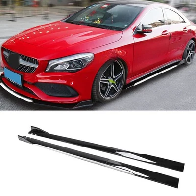 For Mercedes-Benz S450 S500 86" Side Skirt Extension Rocker Panel Black White - Изображение 1 из 4