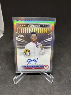 2024 Topps Chrome US Refractor Xander Schauffele AUTO/99 On Card - Image 1 of 2
