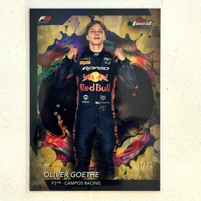 2024 Topps Finest Formula 1 F1 Oliver Goethe raro refractor de oro/20 Foto 1 de 2