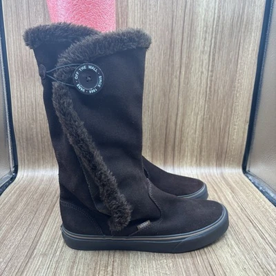 Vans Off the Wall Phoebe Marrón Gamuza Vellón Recortado Botas Altas Talla 10 Foto 1 de 4