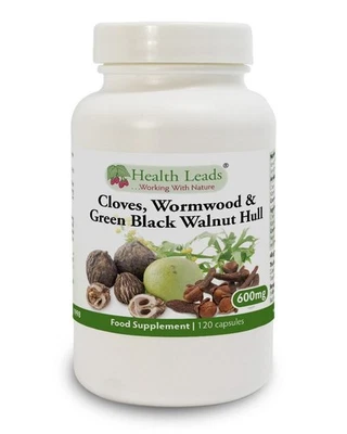 HEALTH LEADS SPICE CLOVES, WORMWOOD & GREEN BLACK WALNUT 600MG X 120 CAPSULES