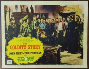John Mills Eric Portman & Christopher Rhodes Colditz Story org Lobby Card 4405