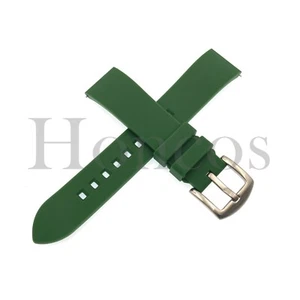 18 20 22 mm Grün Silikon Kautschuk Uhrenarmband Armband Schnellverschluss Passend für Movado - Bild 1 von 4