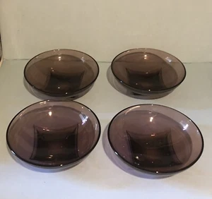 Hazel Atlas 60s Retro MCM Moroccan Amethyst Purple Square Bottom Glass Bowls - Picture 1 of 3