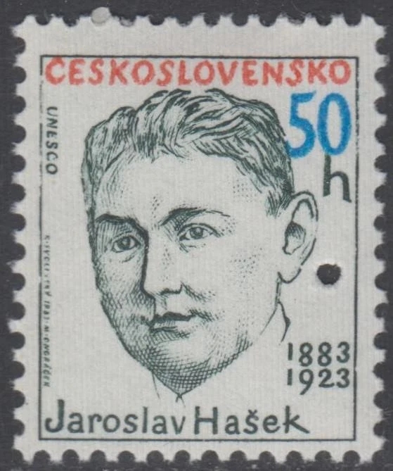 Espécime, escritor Tchecoslováquia Sc2444 Jaroslav Hasek (1882-1923) - Imagem 1 de 1