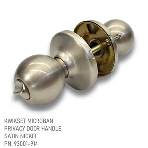 Juego de bloqueo de privacidad de polo Kwikset Microban níquel satinado 93001-914 300P 15 - Imagen 1 de 5