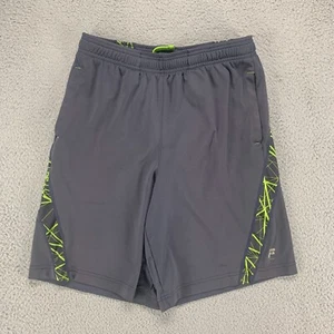 Fila Shorts Boys Large 14 / 16 Gray Green Athletic Sport Drawstring Youth Gym 26 - Picture 1 of 13