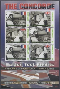 GRENADA Sc #3631a-b.1 CPL MNH SHEETLET of 3 SETS (same) of CONCORDE - Picture 1 of 1
