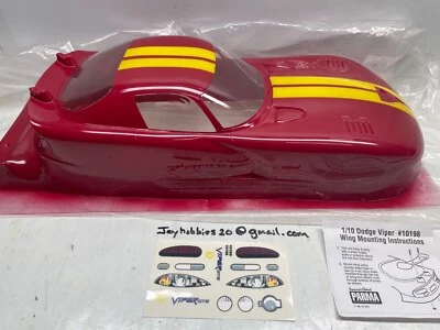 Carrocería de radiocontrol vintage Parma Dodge Viper GTS pintada de fábrica con calcomanías Foto 1 de 4
