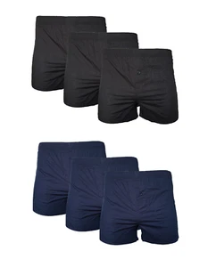 Herren Boxershorts 3er Pack Schwarz Navy Baumwolle Gr. S M L 2XL - Picture 1 of 3