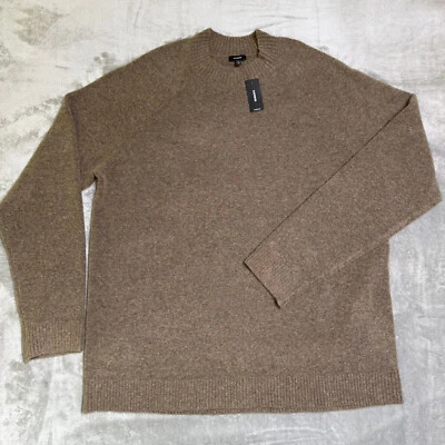Express Crew Neck Sweater Mens XXL Tall Heather Brown Knit $118 New NWT - Image 1 of 4