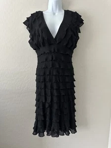 VTG Dark Romance Rayon Blend Midi Ruffle Dress M Fairy Whimsigoth Y2K Goth - Picture 1 of 9