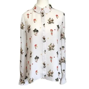CAMISA TED BAKER SIMMA BLANCA FLORAL ABOTONADA - M - Imagen 1 de 12