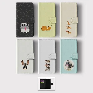 CASE FOR IPHONE 16 16E 15 14 12 12 PRO WALLET FLIP PHONE COVER CUTE DOGS PUPPIES - Picture 1 of 8