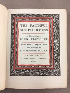 1897 THE FAITHFUL SHEPHERDESS A Play By John Fletcher Antique Book - Picture 1 of 10
