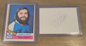 LOT OF 2 BILL FLETT SIGNED AUTOGRAPH AUTO CUT & 1974-75 O-PEE-CHEE OPC CARD #64 - Picture 1 of 2