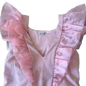 Body con Volantes Intimately Free People Top Rosa Sin Mangas Cuello en V Fiesta Talla Lg - Imagen 1 de 9