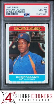 1986 FLEER ЛИГИ ЛИДЕРОВ #16 DWIGHT GOODEN METS PSA 10 - Изображение 1 из 3
