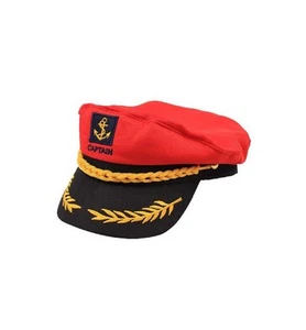 Cappello da capitano nave marinaio yacht barca marinaio ammiraglio berretto - rosso - Foto 1 di 4