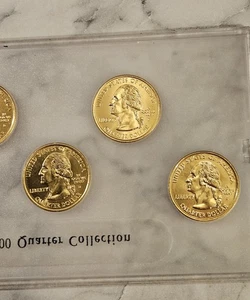 2000- D WASHINGTON STATEHOOD QUARTER SET - 24k GOLD PLATED - Picture 1 of 4