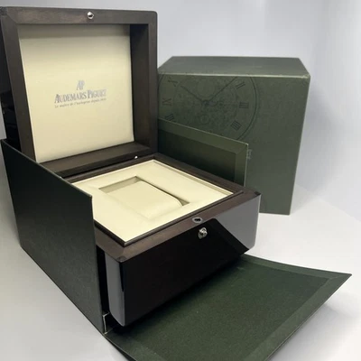 Raro AUDEMARS PIGUET Caja de Reloj Lacada Madera Marrón + Juego de Caja Exterior Foto 1 de 4