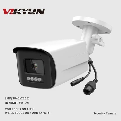 VIKYLIN 8MP 4K IR Bullet IP Camera Motion Detection Built-in MIC Waterproof IP67
