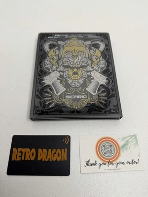 Sicario | Steelbook w/ Slip Cover | 4K + Blu-ray + Digital | OOP | Preowned Foto 1 de 4