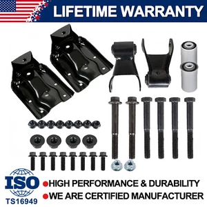 Rear Leaf Spring Hanger Bracket & Shackle Kit For Chevy Silverado GMC Sierra US - Picture 1 of 22