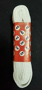 Paar flache weiße Schnürsenkel 45" Sportschuh 114 cm hochwertige Baumwolle NEU  - Bild 1 von 3