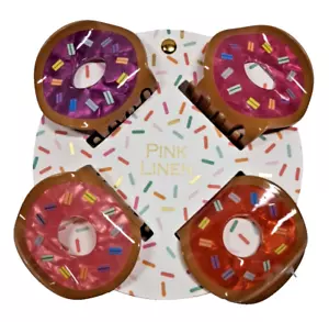 Rosa Leinen Donut Kralle Haarspangen 4er Set Neu - Bild 1 von 10