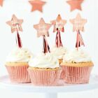 GINGER RAY - Rose Gold Star Cupcake Topper X 12 - Twinkle Twinkle - Rose Gold