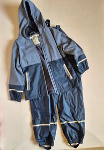 Matschanzug Regenjacke Regenhose gefüttert blau Gr. 122 - 128 Lupilu - Bild 1 von 9