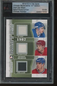 2012-13 ITG Ultimate Memorabilia Sakic Fleury LeClair Draft Day Patch Relic /24 - Picture 1 of 2