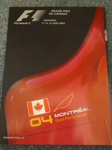 PROGRAMME CANADIAN MONTREAL GRAND PRIX GP 2004 F1 MICHAEL SCHUMACHER BUTTON - Picture 1 of 8