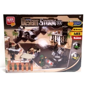 Block Tech DESERT STORM Outpost Block Brick Play Set 403 pieces w 5 Mini Figures - Picture 1 of 11