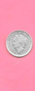 NETHERLANDS DUTCH KM178 1948 XF-SUPER FINE-NICE OLD VINTAGE 25 CENTS COIN #2 - Picture 1 of 1