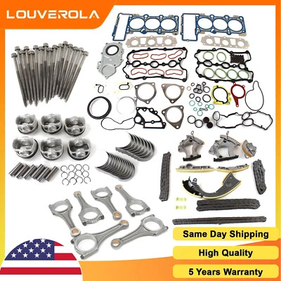 For Audi 3.0T A4 S4 A5 VW Touareg Engine Overhaul Rebuild Kit ＆ Timing Chain Kit - Изображение 1 из 2