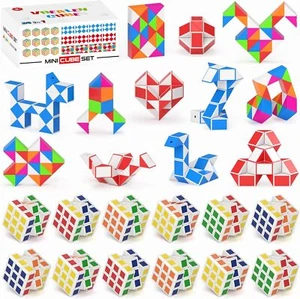 48 Pack Mini Cube&Fidget Snake Puzzle for Kids, School&Class Prizes, Gifts - Picture 1 of 9