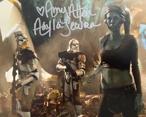 Star Wars Amy Allen Aayla Secura Autógrafo Fotografía 8x10 - GENUINO Firmado - Imagen 1 de 2