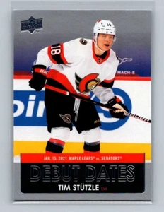 2021-22 UD Series 1 Debut Dates #DD-7 Tim Stutzle Ottawa Senators - Picture 1 of 2
