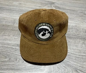 Vintage Iowa Hawkeyes Plain Logo Corduroy Deadstock Strap Back American Needle - Picture 1 of 8