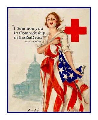 Patriotic American War Time Lady Liberty Counted Cross Stitch Pattern - Image 1 of 4