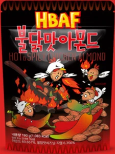 HBAF Gilim Buldak Almendra 190 g 1 paquete Snack Coreano Almendras - Imagen 1 de 7