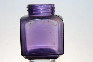 ANTICO POZZO BOTTIGLIA INCHIOSTRO 2 3/4'' QUADRATO VIOLA - Foto 1 di 7