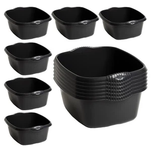 12 x 39cm Plastic Washing Up Bowl Rectangular Home Kitchen Basin Sink -Dark Grey - Picture 1 of 13