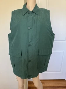 Jos A Bank Men's Classic Vest Large Green Sleeveless Jacket Full Zip - Picture 1 of 15