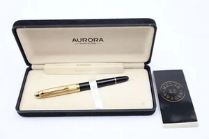 1990's Aurora 88 Roller Resina Nera Oro 14k - Bild 1 von 4