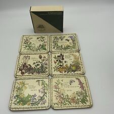 Vintage Taunton Vale Coasters Seasons Poetry Flowers Six Boxed 
